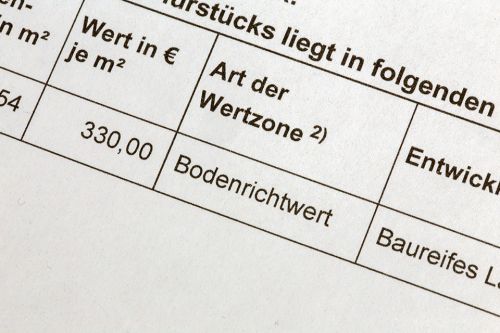 © U. J. Alexander - stock.adobe.com Foto: Dokument mit Bodenrichtwert